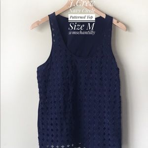 J.Crew Navy Circle Patterned  Top Tank Size M
